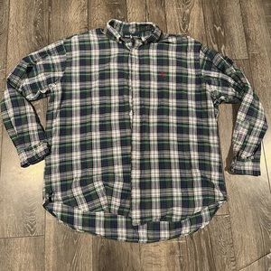 Ralph Lauren Blaire Plaid Button Down Shirt 100% Cotton Size XL